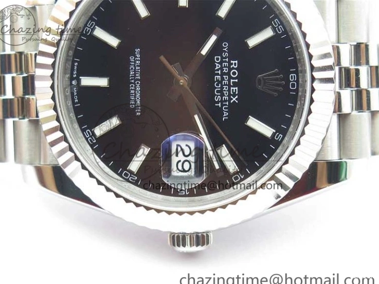 1:1 Bracelet 126334 DateJust Markers 41MM Jubilee SS VRF Black Dial Best on A3235 SS Edition Stick 904L 0729
